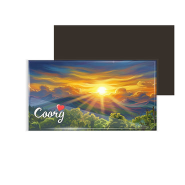 dhcrafts Rectangular Fridge Magnet Multicolor Karnataka Coorg D1 Design Pack of 1 (8.6cm x 5.4cm)