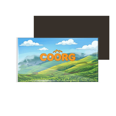 dhcrafts Rectangular Fridge Magnet Multicolor Karnataka Coorg D2 Design Pack of 1 (8.6cm x 5.4cm)