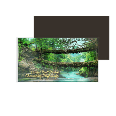 dhcrafts Rectangular Fridge Magnet Multicolor Meghalaya Long Root Bridge Cherapunji Design Pack of 1 (8.6cm x 5.4cm)