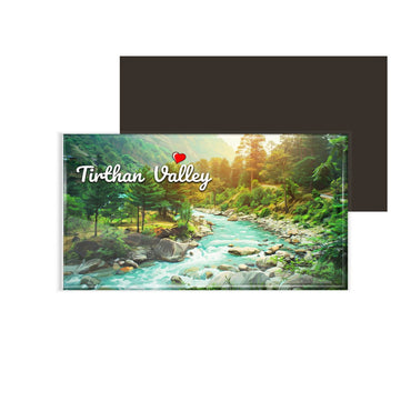 dhcrafts Rectangular Fridge Magnet Multicolor Himachal Pradesh Tirthan Valley D2 Design Pack of 1 (8.6cm x 5.4cm)