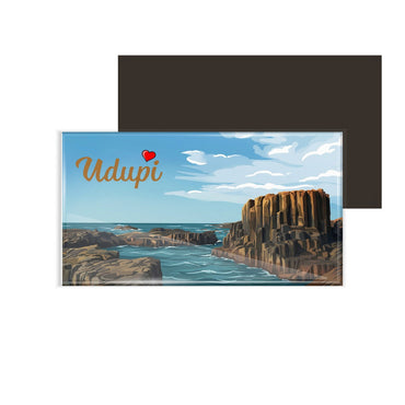 dhcrafts Rectangular Fridge Magnet Multicolor Karnataka Udupi D1 Design Pack of 1 (8.6cm x 5.4cm)