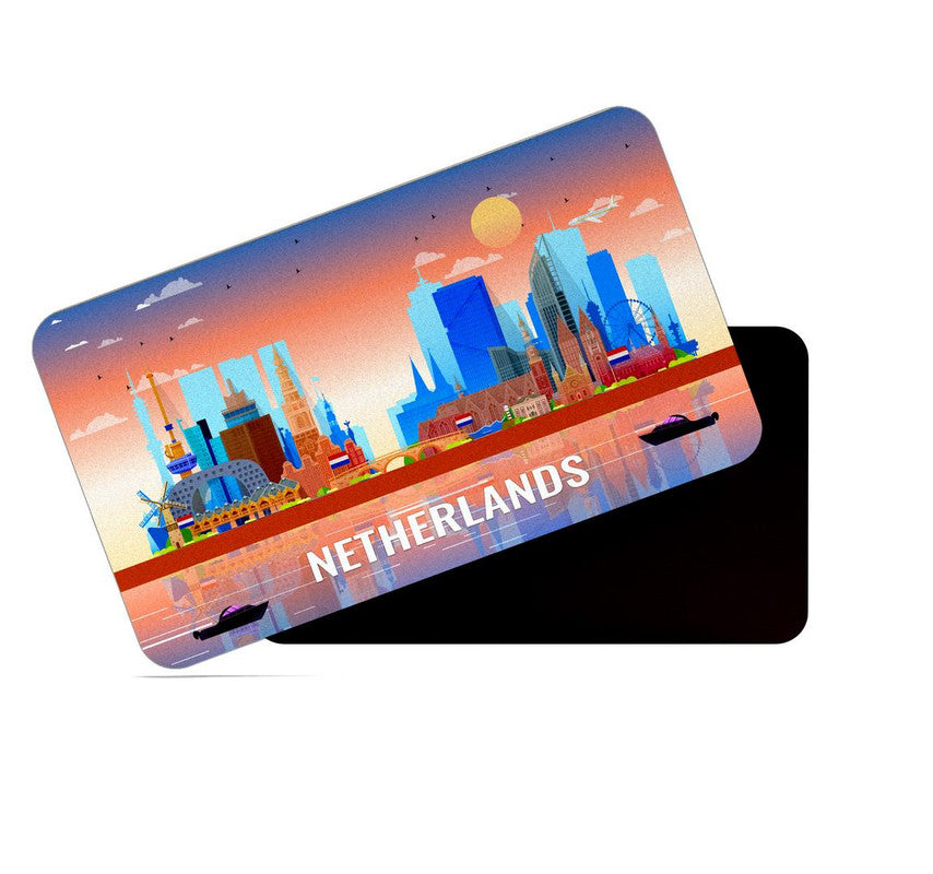dhcrafts Fridge Magnet Rectangle Acrylic Glass (8.6 x 5.4 cm) Multicolor Netherlands Design Pack of 1