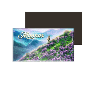 dhcrafts Rectangular Fridge Magnet Multicolor Kerala Munnar D1 Neelakurinji Design Pack of 1 (8.6cm x 5.4cm)