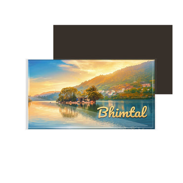 dhcrafts Rectangular Fridge Magnet Multicolor Uttarakhand Bhimtal Design Pack of 1 (8.6cm x 5.4cm)