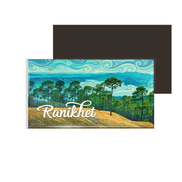 dhcrafts Rectangular Fridge Magnet Multicolor Uttarakhand Ranikhet Design Pack of 1 (8.6cm x 5.4cm)