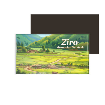 dhcrafts Rectangular Fridge Magnet Multicolor Arunachal Pradesh Ziro Design Pack of 1 (8.6cm x 5.4cm)