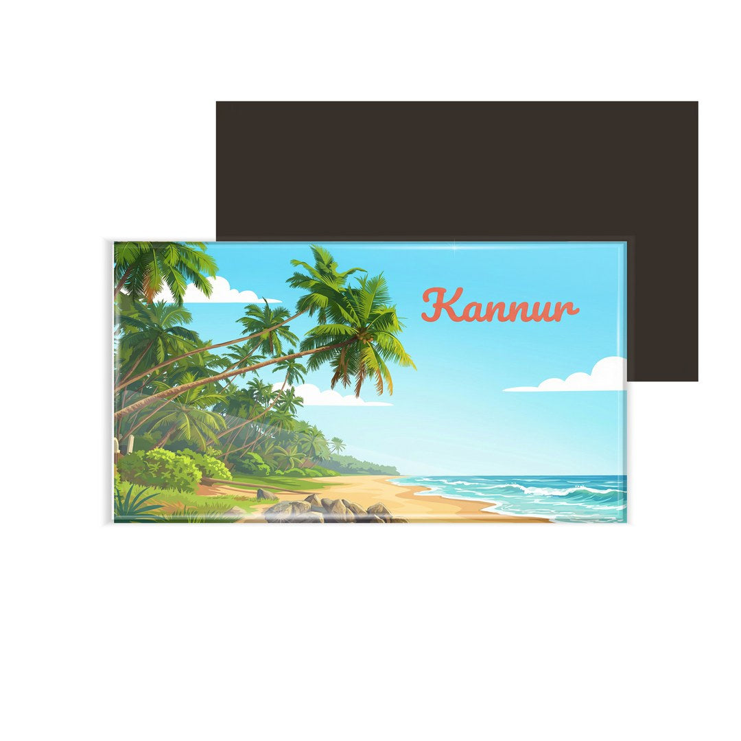 dhcrafts Rectangular Fridge Magnet Multicolor Kerala Kannur Design Pack of 1 (8.6cm x 5.4cm)