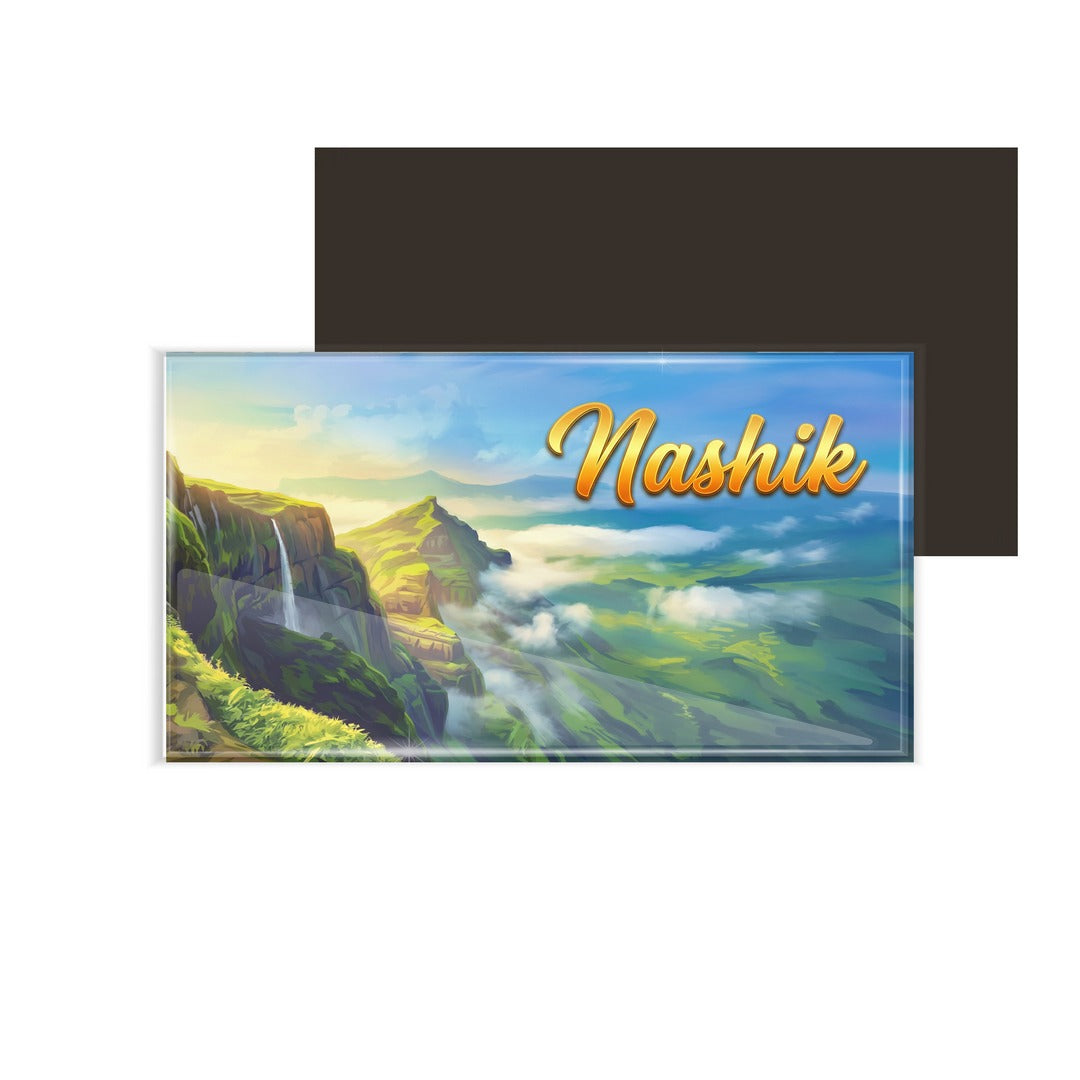 dhcrafts Rectangular Fridge Magnet Multicolor Maharashtra Nashik Design Pack of 1 (8.6cm x 5.4cm)