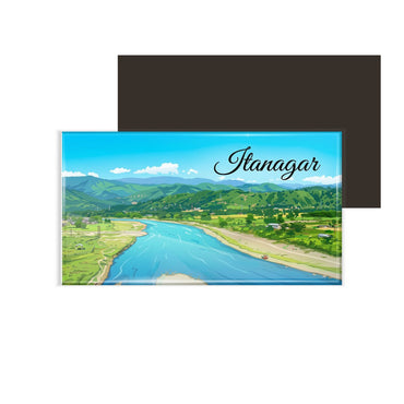 dhcrafts Rectangular Fridge Magnet Multicolor Arunachal Pradesh Itanagar Design Pack of 1 (8.6cm x 5.4cm)