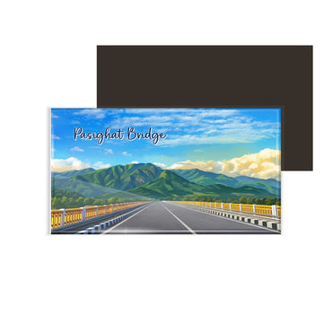 dhcrafts Rectangular Fridge Magnet Multicolor Arunachal Pradesh Pasighat Bridge Design Pack of 1 (8.6cm x 5.4cm)