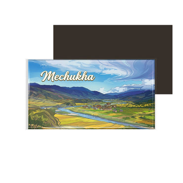 dhcrafts Rectangular Fridge Magnet Multicolor Arunachal Pradesh Mechukha Design Pack of 1 (8.6cm x 5.4cm)