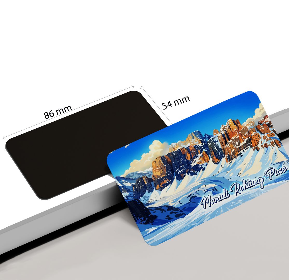 dhcrafts Rectangular Fridge Magnet Multicolor Himachal Pradesh Manali Rohtang Pass Design Pack of 1 (8.6cm x 5.4cm)