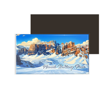dhcrafts Rectangular Fridge Magnet Multicolor Himachal Pradesh Manali Rohtang Pass Design Pack of 1 (8.6cm x 5.4cm)