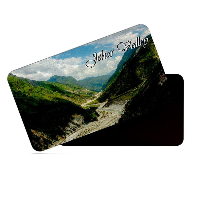 dhcrafts Rectangular Rubber Fridge Magnet / Magnetic Card Multicolor Uttarakhand Johar Valley Design Pack of 1 (8.6cm x 5.4cm)