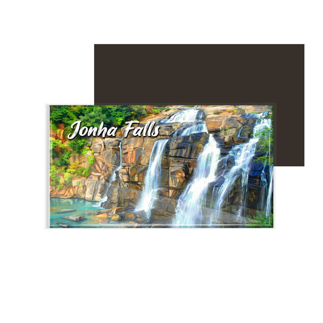 dhcrafts Rectangular Fridge Magnet Multicolor Jharkhand Jonha Falls Design Pack of 1 (8.6cm x 5.4cm)