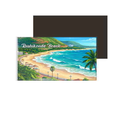 dhcrafts Rectangular Fridge Magnet Multicolor Andhra Pradesh Rushikonda Beach Design Pack of 1 (8.6cm x 5.4cm)
