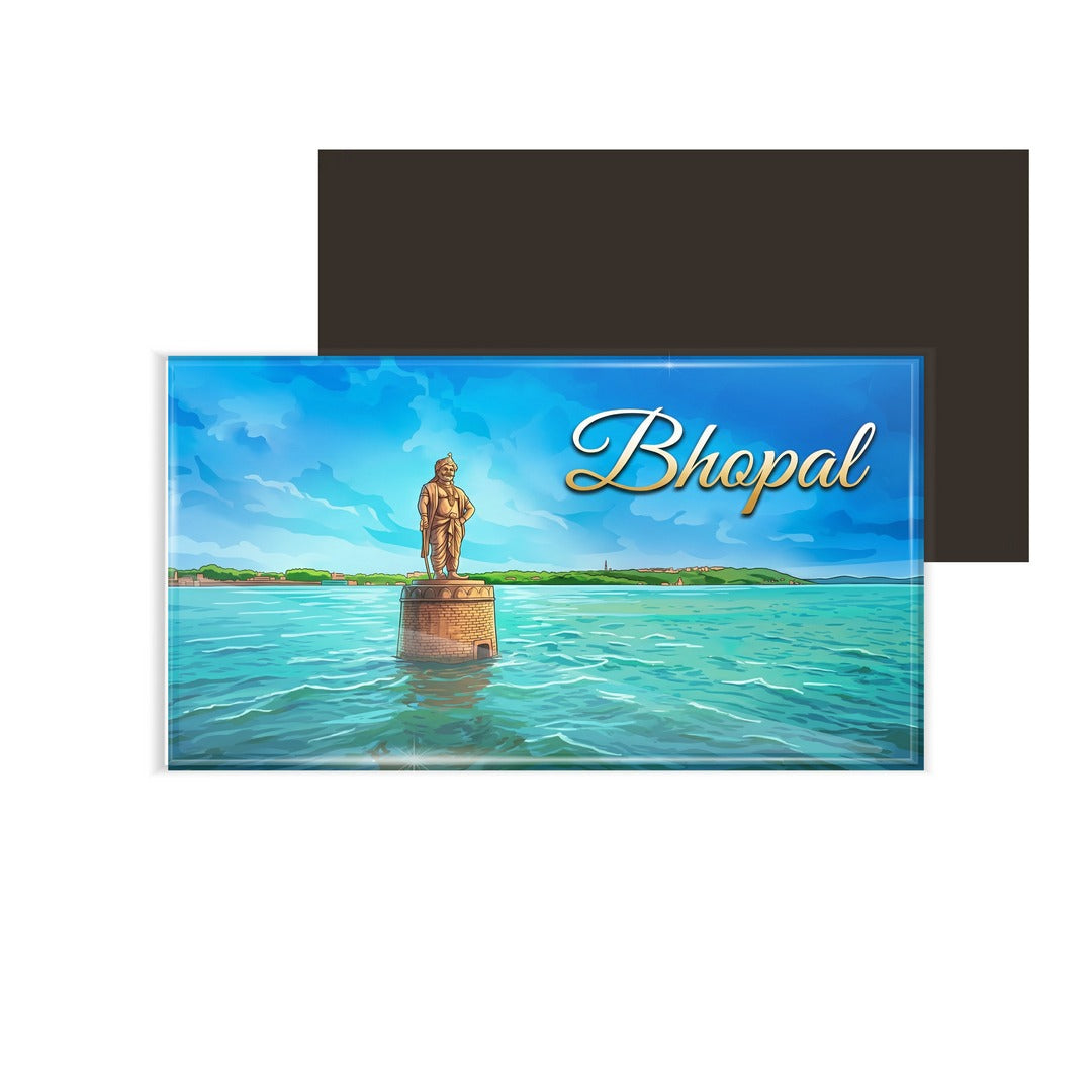 dhcrafts Rectangular Fridge Magnet Multicolor Bihar Bhopal Design Pack of 1 (8.6cm x 5.4cm)