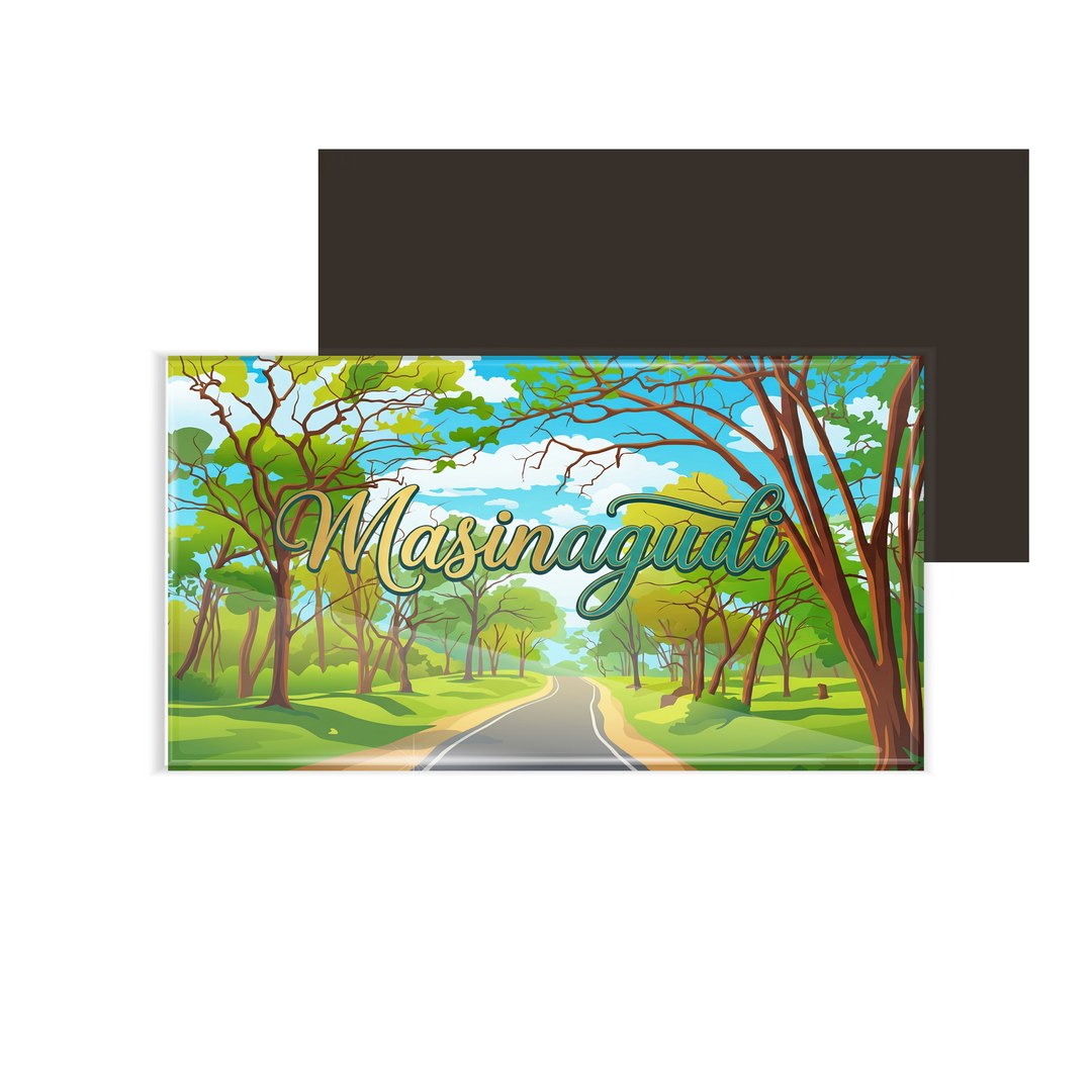 dhcrafts Rectangular Fridge Magnet Multicolor Tamil Nadu masinagudi Design Pack of 1 (8.6cm x 5.4cm)