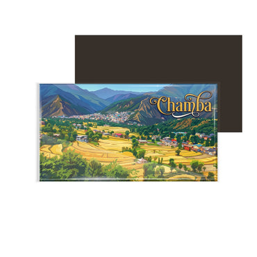 dhcrafts Multicolor Himachal Pradesh Chamba Design Rectangular Fridge Magnet Pack of 1 (8.6cm x 5.4cm)