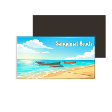 dhcrafts Multicolor Tamil Nadu Sangumal Beach Design Rectangular Fridge Magnet Pack of 1 (8.6cm x 5.4cm)