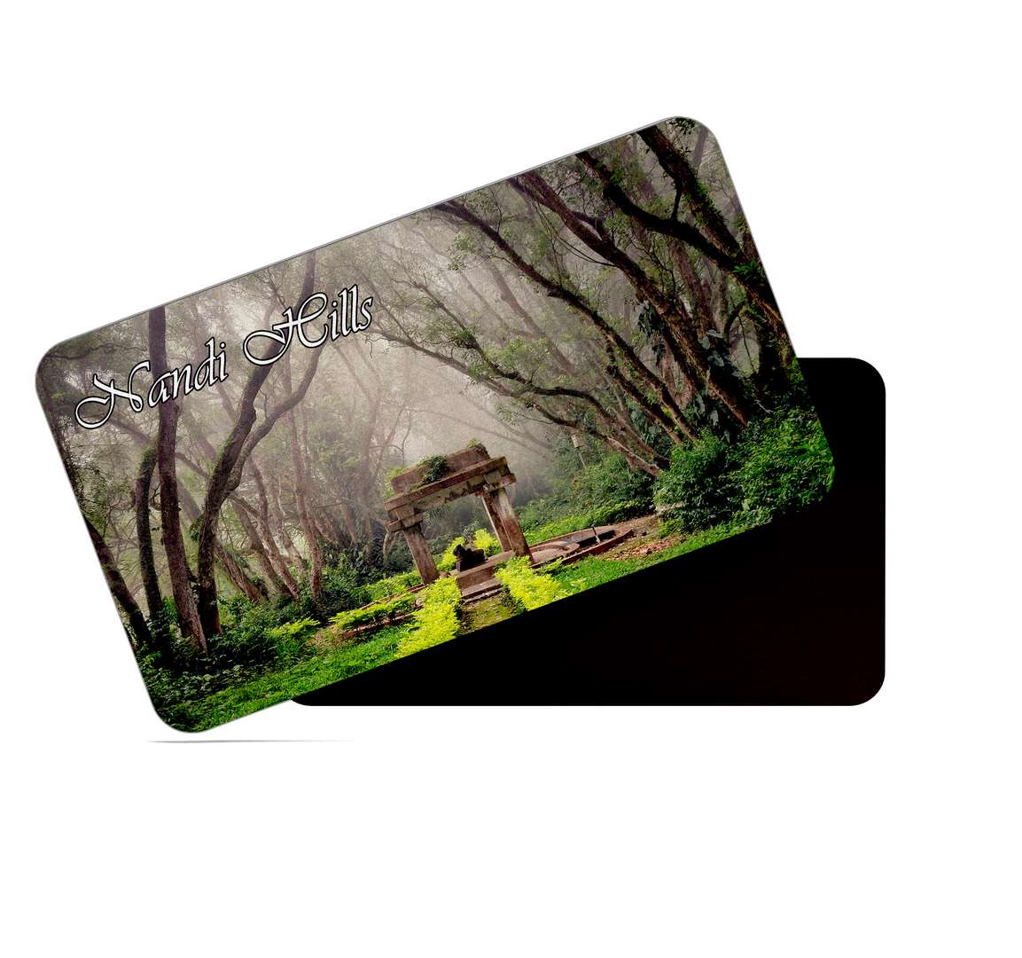dhcrafts Multicolor Karnataka Nandi Hills Design Rectangular Rubber Matte Finish Fridge Magnet / Magnetic Card Pack of 1 (8.6cm x 5.4cm)