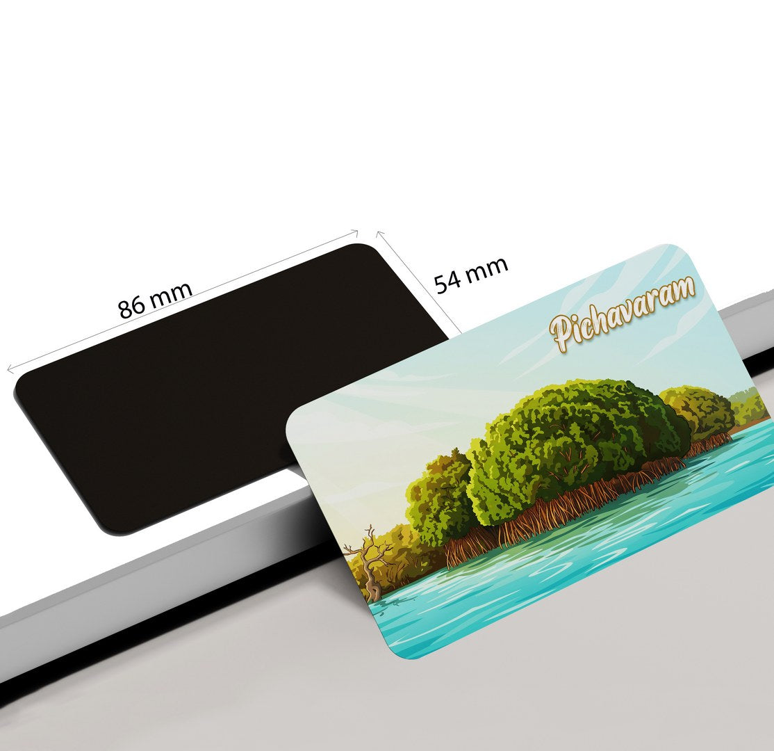 dhcrafts Multicolor Tamil Nadu Pichavaram Design Rectangular Fridge Magnet Pack of 1 (8.6cm x 5.4cm)