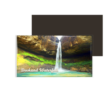 dhcrafts Multicolor Maharashtra Devkund Waterfall Design Rectangular Fridge Magnet Pack of 1 (8.6cm x 5.4cm)