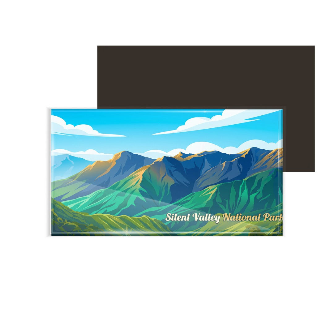 dhcrafts Multicolor Kerala Silent Valley National Park D2 Design Rectangular Fridge Magnet Pack of 1 (8.6cm x 5.4cm)