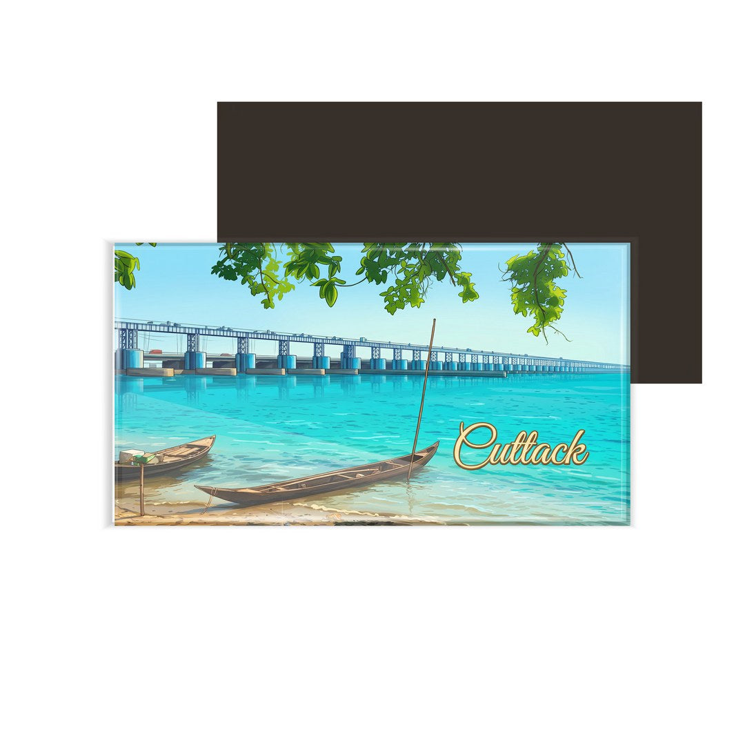 dhcrafts Multicolor Odisha Cuttack Design Rectangular Fridge Magnet Pack of 1 (8.6cm x 5.4cm)