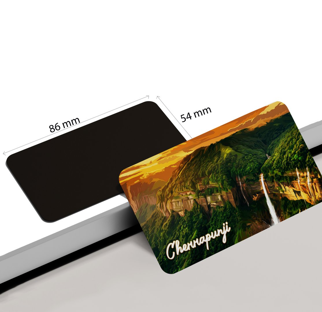 dhcrafts Multicolor Meghalaya Cherrapunji Design Rectangular Fridge Magnet Pack of 1 (8.6cm x 5.4cm)