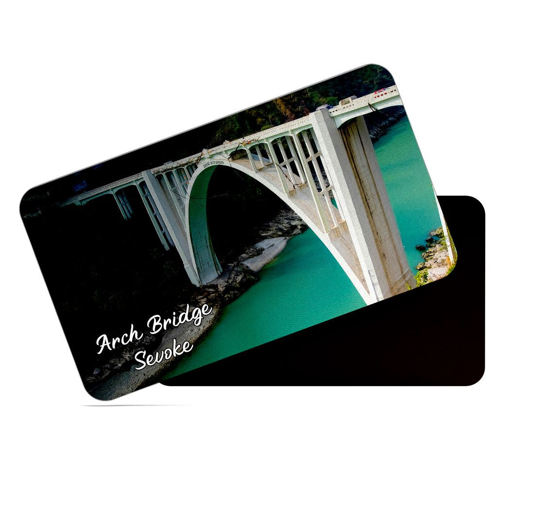 dhcrafts Multicolor West Bengal Arch Bridge Sevoke Design Rectangular Rubber Matte Finish Fridge Magnet / Magnetic Card Pack of 1 (8.6cm x 5.4cm)