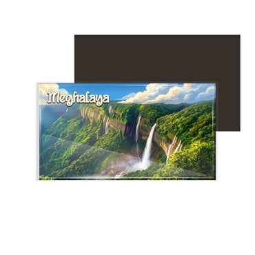 dhcrafts Multicolor Meghalaya Design Rectangular Fridge Magnet Pack of 1 (8.6cm x 5.4cm)