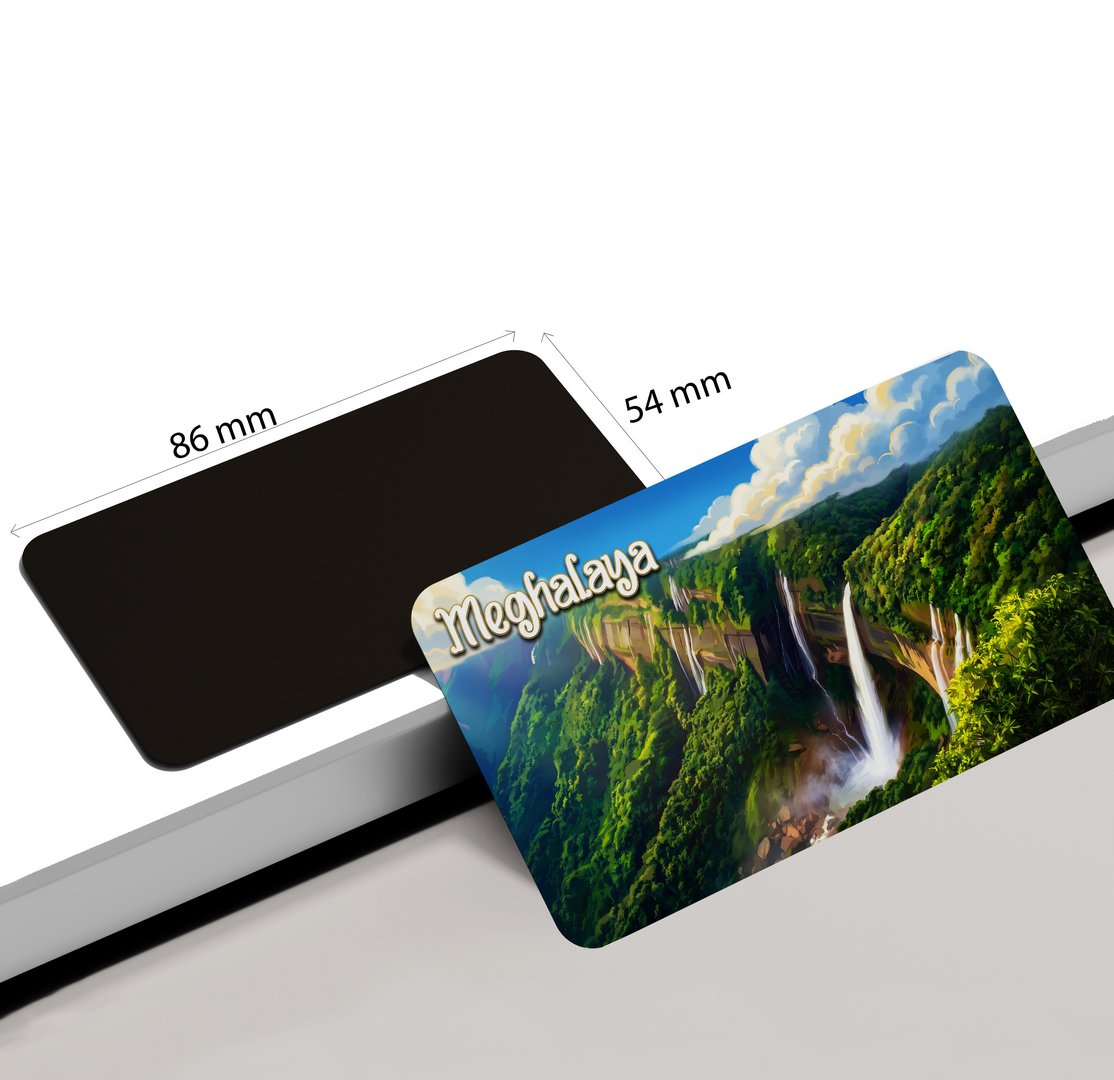 dhcrafts Multicolor Meghalaya Design Rectangular Fridge Magnet Pack of 1 (8.6cm x 5.4cm)