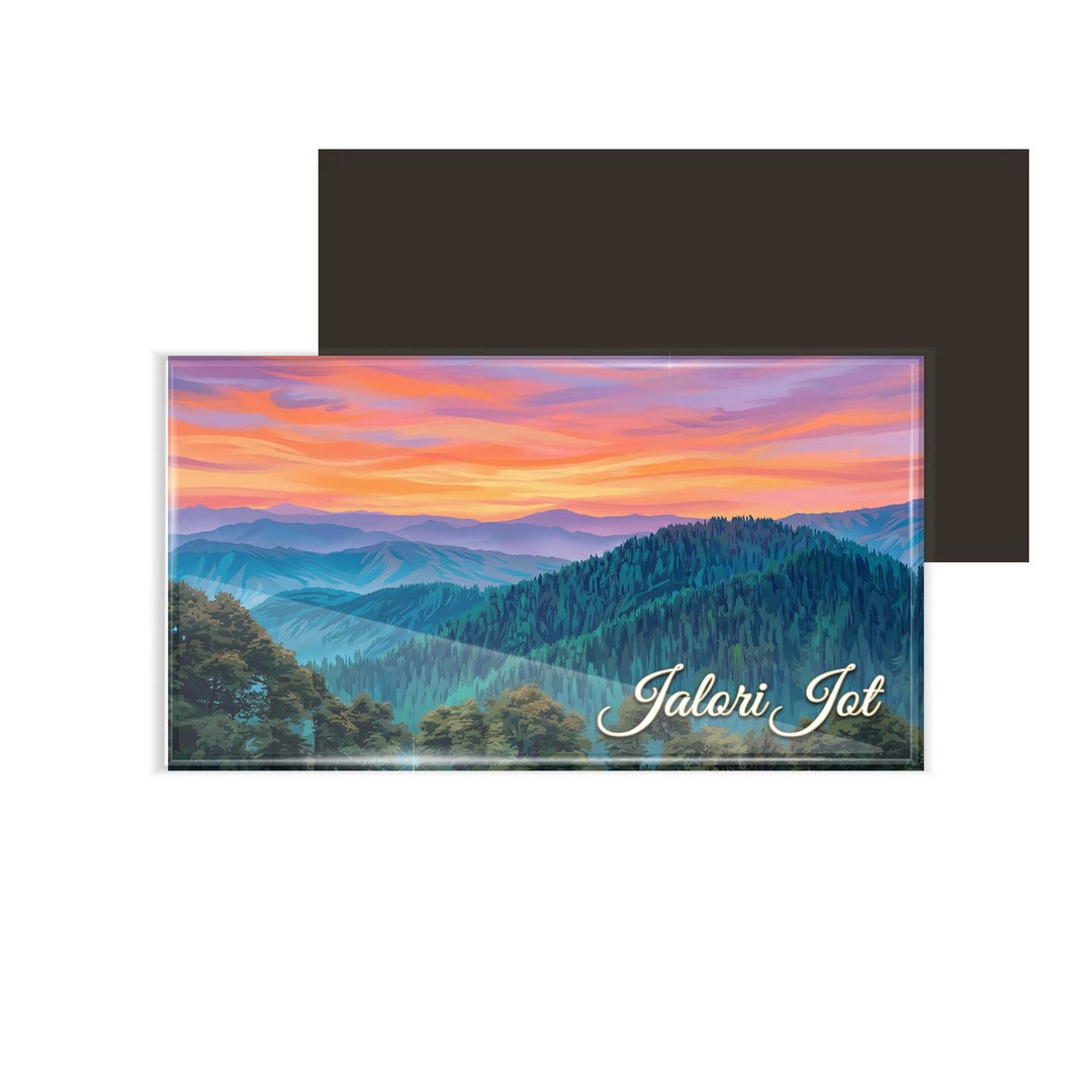 dhcrafts Multicolor Himachal Pradesh Jalori Jot Design Rectangular Fridge Magnet Pack of 1 (8.6cm x 5.4cm)