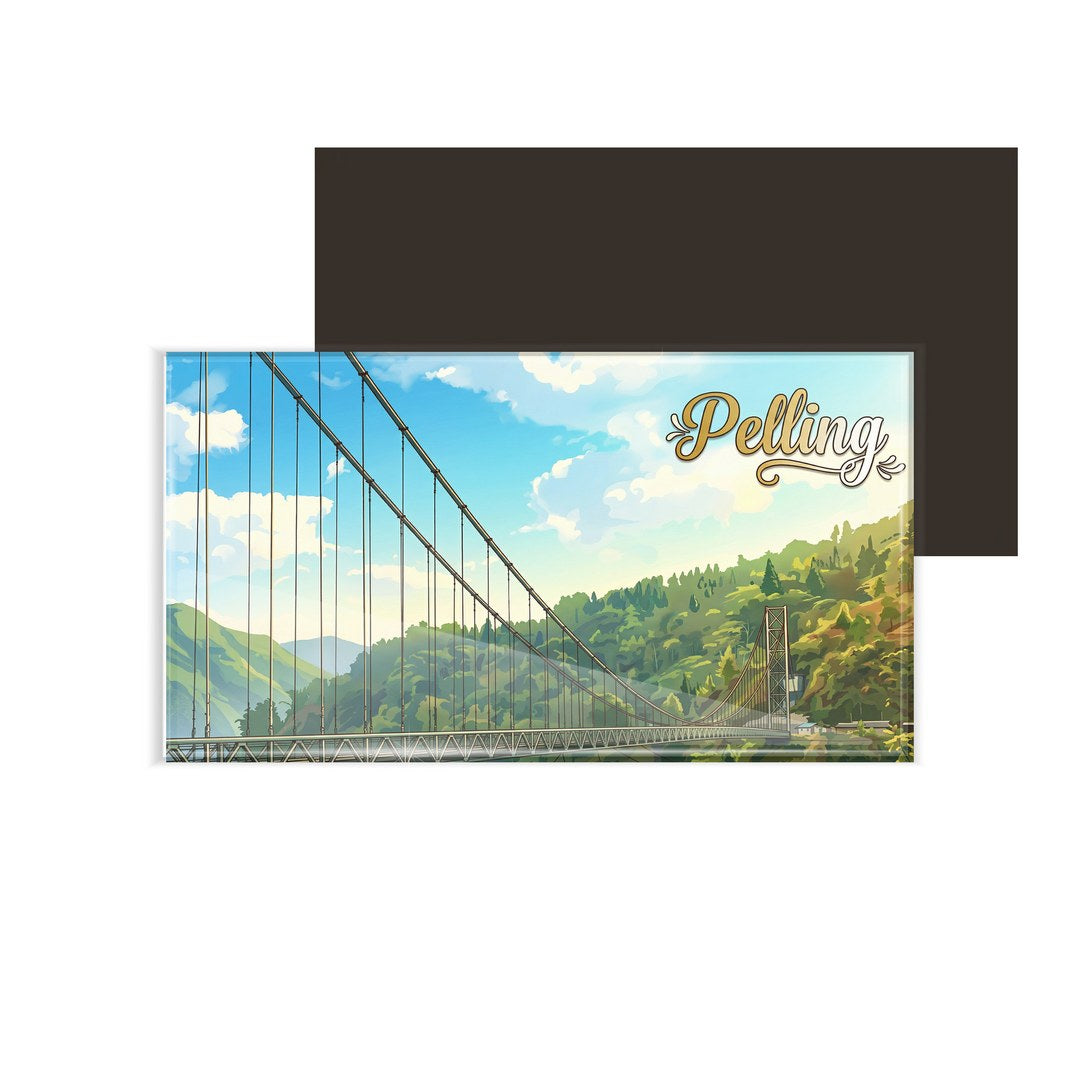 dhcrafts Multicolor Sikkim Pelling Design Rectangular Fridge Magnet Pack of 1 (8.6cm x 5.4cm)
