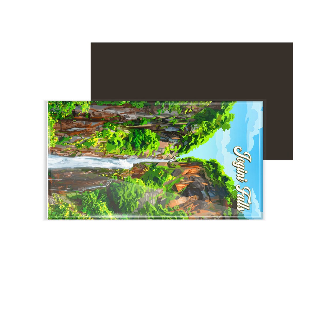 dhcrafts Multicolor Himachal Pradesh Jogini Falls D2 Design Rectangular Fridge Magnet Pack of 1 (8.6cm x 5.4cm)