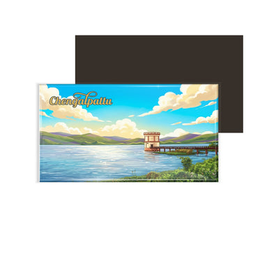 dhcrafts Multicolor Tamil Nadu Chengalpattu Design Rectangular Fridge Magnet Pack of 1 (8.6cm x 5.4cm)