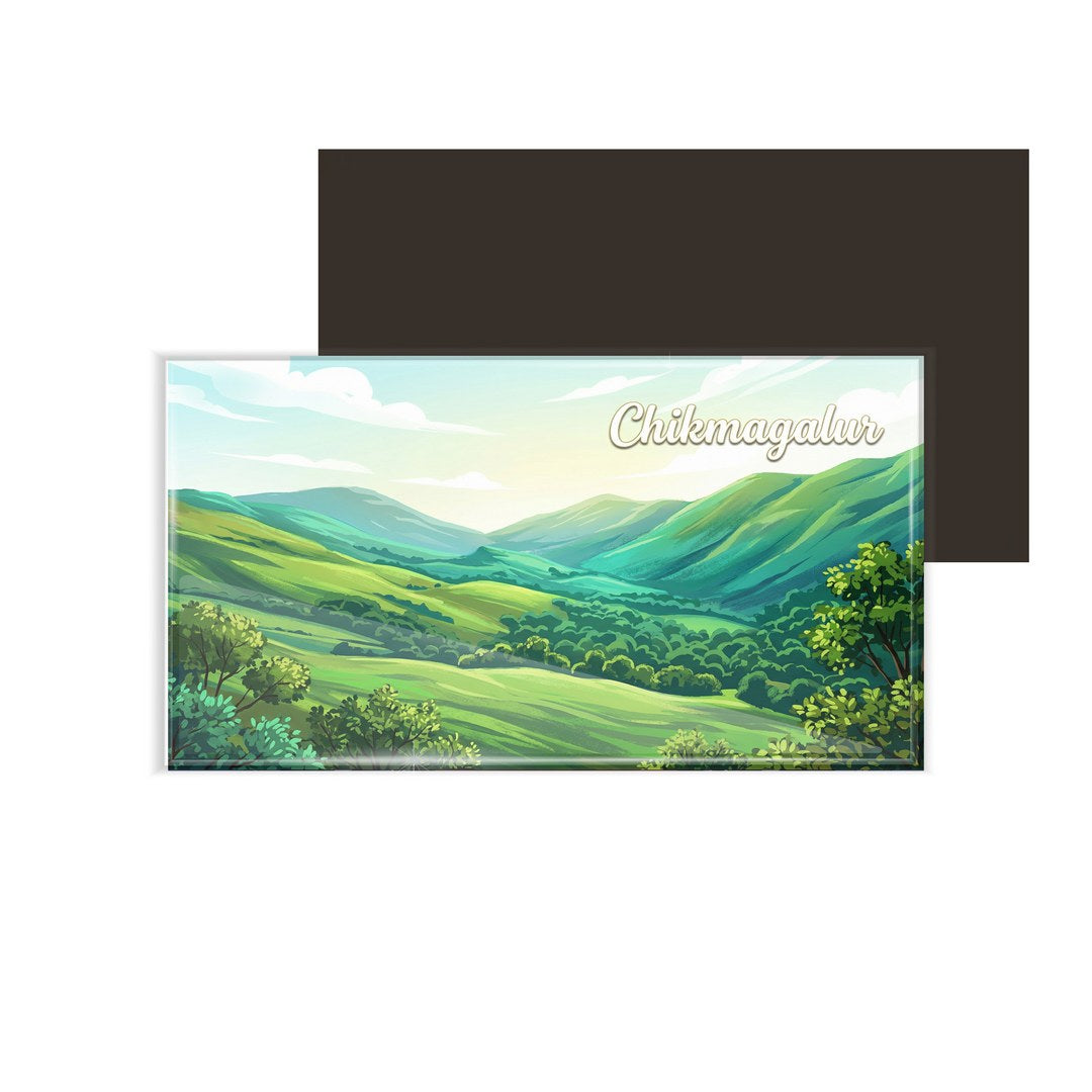 dhcrafts Karnataka Chickmagalur Design Rectangular Fridge Magnet Pack of 1 (8.6cm x 5.4cm)