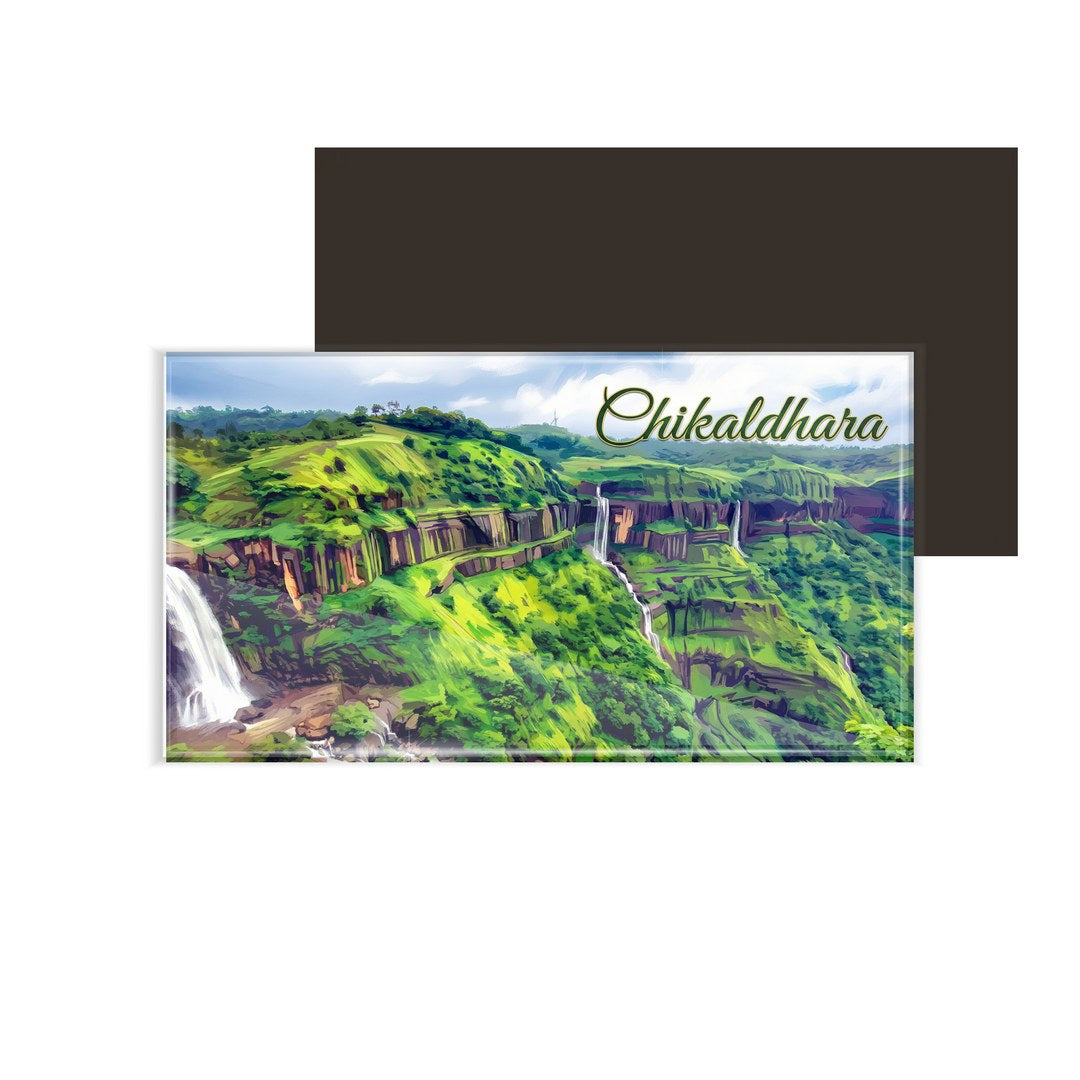 dhcrafts Maharashtra Chikhaldara Design Rectangular Fridge Magnet Pack of 1 (8.6cm x 5.4cm)