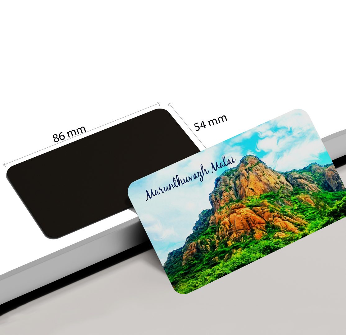 dhcrafts Tamil Nadu Marunthuvazh Malai Design Rectangular Fridge Magnet Pack of 1 (8.6cm x 5.4cm)