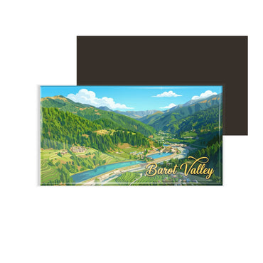 dhcrafts Himachal Pradesh Barot Valley Design Rectangular Fridge Magnet Pack of 1 (8.6cm x 5.4cm)