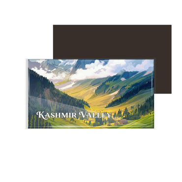 dhcrafts Jammu and Kashmir Kashmir Valley Design Rectangular Fridge Magnet Pack of 1 (8.6cm x 5.4cm)