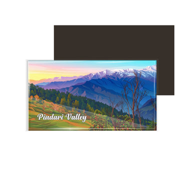 dhcrafts Uttarakhand Pindar Valley Design Rectangular Fridge Magnet Pack of 1 (8.6cm x 5.4cm)