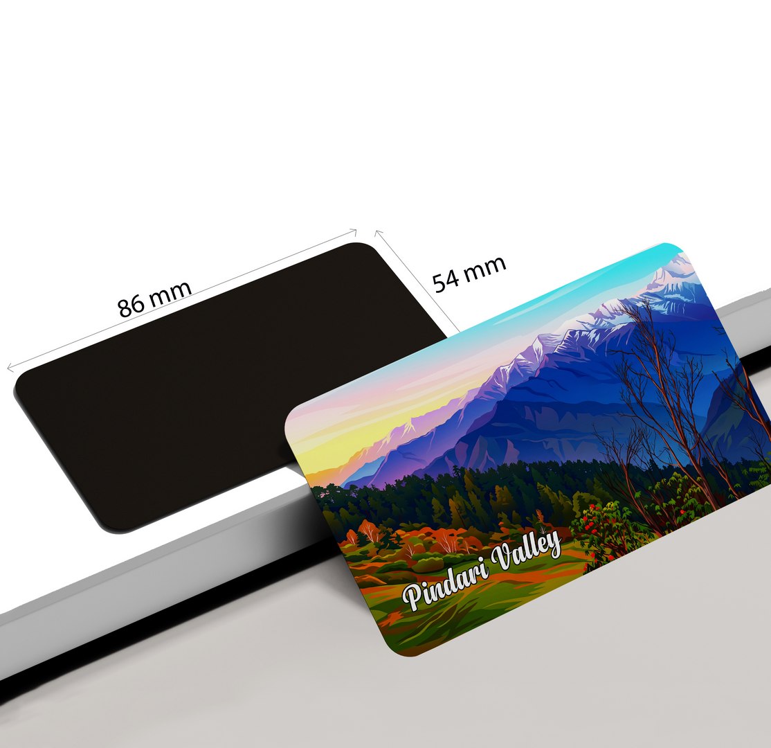 dhcrafts Uttarakhand Pindar Valley Design Rectangular Fridge Magnet Pack of 1 (8.6cm x 5.4cm)