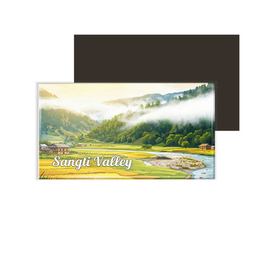 dhcrafts Arunachal Pradesh Sangti Valley Design Rectangular Fridge Magnet Pack of 1 (8.6cm x 5.4cm)
