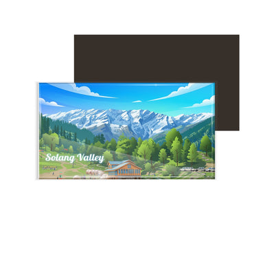 dhcrafts Himachal Pradesh Solang Valley Design Rectangular Fridge Magnet Pack of 1 (8.6cm x 5.4cm)