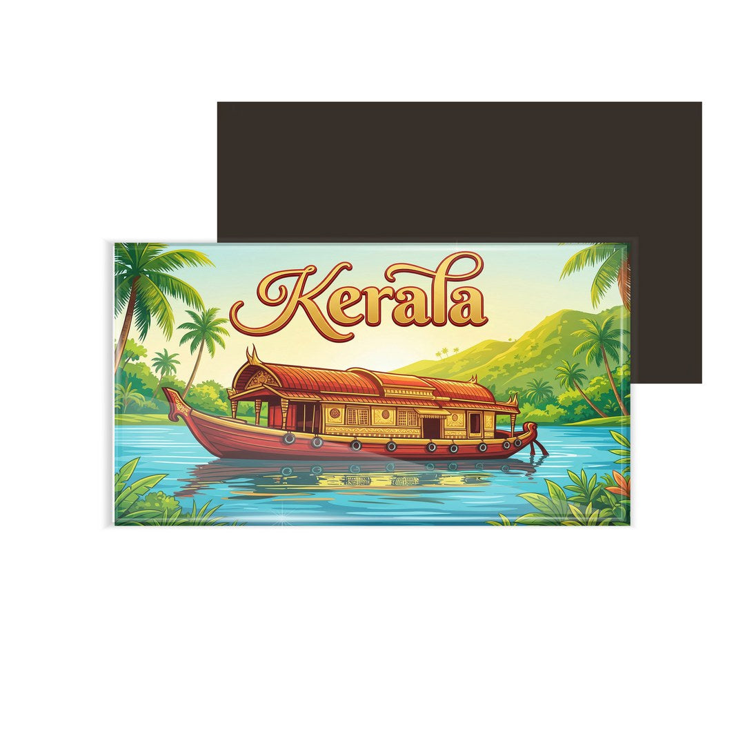 dhcrafts Kerala Design Rectangular Fridge Magnet Pack of 1 (8.6cm x 5.4cm)