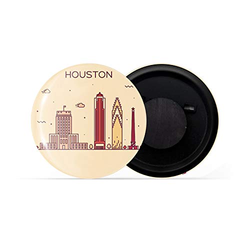 dhcrafts Fridge Magnet Brown Color Houston Glossy Finish Design Pack of 1