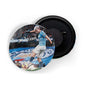 dhcrafts Round Fridge Magnet Blue color Sergio Leonel Agüero del Castillo / Sergio Agüero / Kun Agüero Glossy Finish Design Pack of 1 (75 mm)
