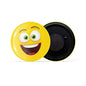 dhcrafts Yellow Color Round Fridge Magnet Smiling Brightly Emoji Glossy Finish Design Pack of 1 (58 mm)